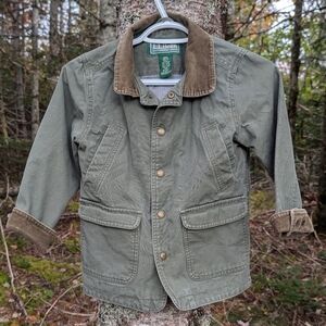 L.L. BEAN Kid's Flannel Lined Chore Jacket, size 5-6